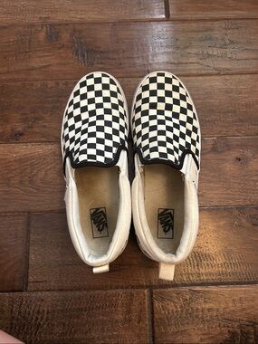 Vans Checkerboard Slip-On Sneakers - Black & White